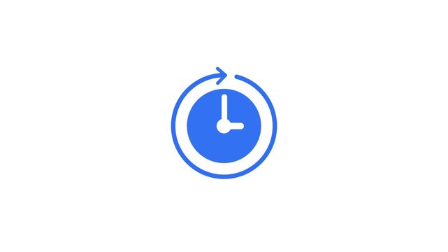 Time Clock History Icon .History icons set. clock wise sign Design Element. arrow, 24-7, countdown, and clock white background .