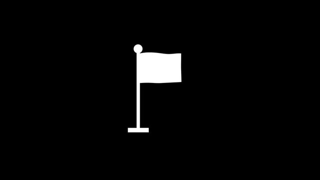 Flag isolated black icon . a person holding and waving a black flag on a pole Simple flag icon . Flag icon design template on white background .