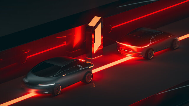 Electric car charging station with futuristic design and features