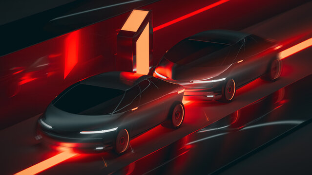 Electric car charging station with futuristic design and features