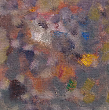 Abstract Oil Painting with Soft Colors Textured Brushstrokes and