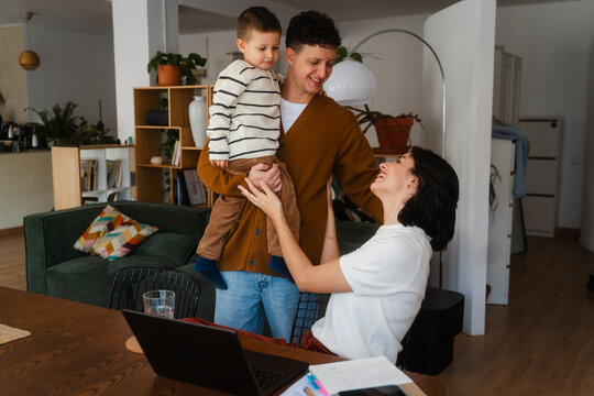 Family members at home