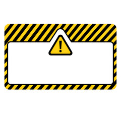 Blank Warning Sign Border with Exclamation Mark and Hazard Stripes