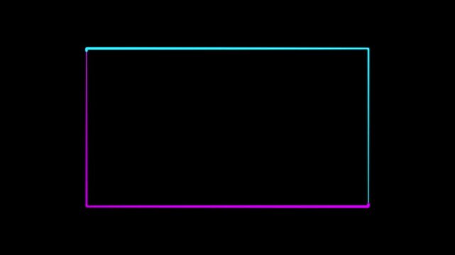 streaming neon glowing facecam frame animation abstract background, overlay for youtube live stream videos