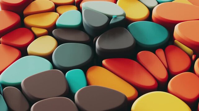 Colorful moving shapes seamless loop