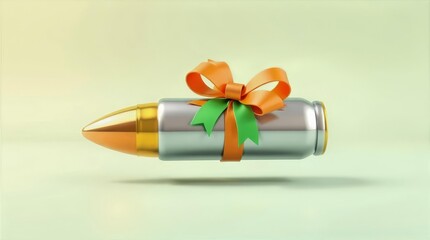 Bullet wrapped as gift peace concept