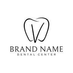V Dental Logo Design Template Inspiration, Vector Illustration.
