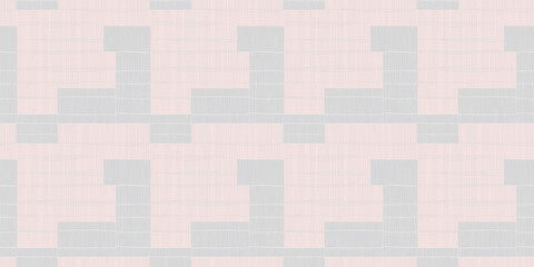 Understated seamless grid composition with hand-drawn fine lines, soft pastel palette featuring pink and blue, minimalist aesthetic perfect for contemporary.