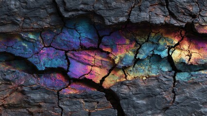 Fototapeta premium Iridescent Rock Texture Close-Up