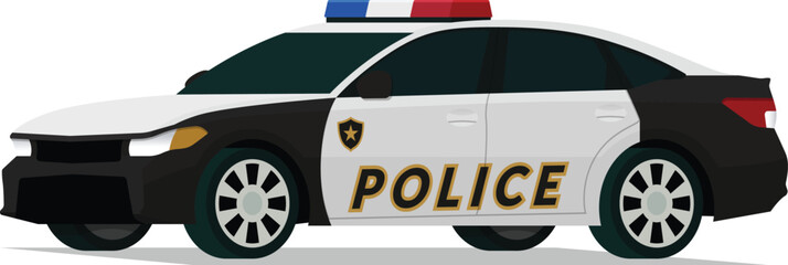 Law enforcement vehicle angled front side view illustration © kabutlazuardi