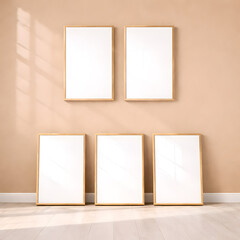 Gallery Wall Frame Mockup Collection | Multiple Frame Layout Interior Scene