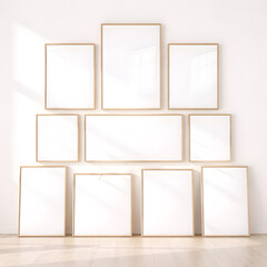 Gallery Wall Frame Mockup Collection | Multiple Frame Layout Interior Scene