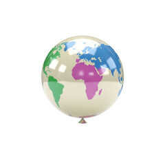Fototapeta premium Earth globe balloon, world map