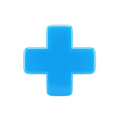 Obraz premium Glossy Blue Plus Sign