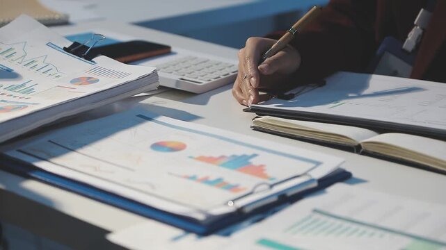 Millennial Asia businessmen and businesswomen meeting brainstorming ideas about new paperwork project colleagues working together planning success strategy enjoy teamwork in small modern night office.