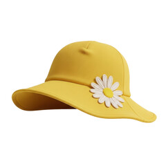 Fototapeta premium Yellow sun hat with daisy