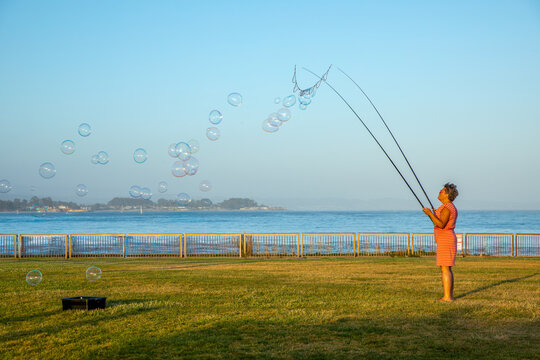 Bubbles by the ocean