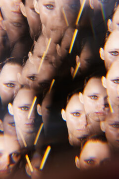 Kaleidoscopic illusion with the face of a girl.