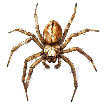 Spider, watercolor vector, isolated on a white background.