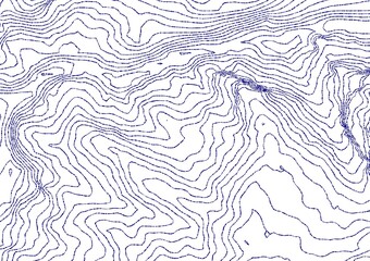 Curvas de nivel sobre fondo blanco. Perfil topogr&aacute;fico