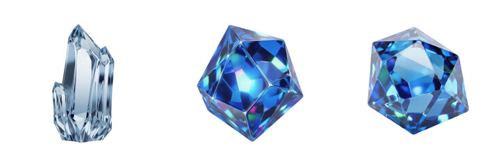 Fantasy game crystal shard isolated on white background no shadow, RPG magic fragment cristal mágico 水晶碎片 crafting resource loot item 3D render gaming asset PNG clipart transparent © Jarasim