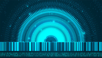 Abstract technology big data visualization. Innovation future data. Digital circles of particles. Graphic concept for your design