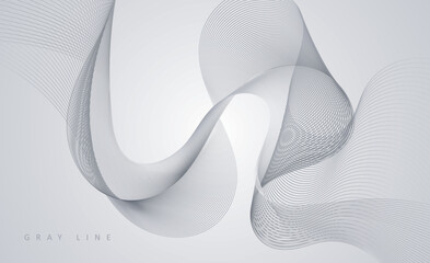 Abstract gray wave lines. Modern shape cover. Graphic concept for your design.