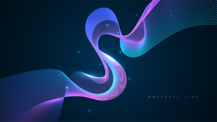 Abstract colored dynamic waves. Modern abstract cover. Colorful curve lines. Graphic concept for your design