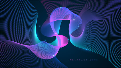 Abstract colored dynamic waves. Modern abstract cover. Colorful curve lines. Graphic concept for your design