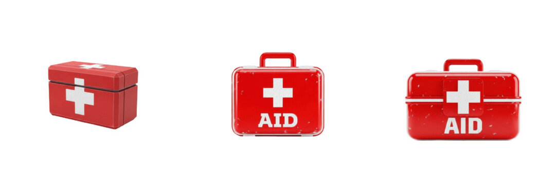 Game first aid kit isolated on white background no shadow, RPG healing kit botiqu&iacute;n de primeros auxilios 急救箱 health restore item medic pack 3D render gaming asset PNG clipart transparent