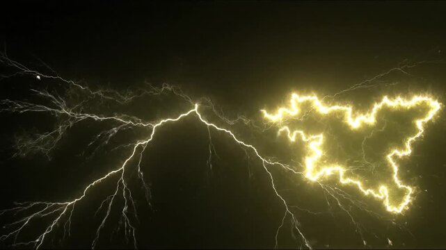 A vibrant abstract image depicts an electrifying green and yellow energy stream across a dark background