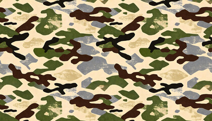 Fototapeta premium Classic camouflage pattern texture with muted earthy tones