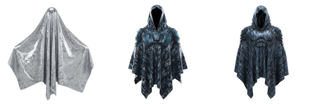 Game stealth cloak isolated on white background no shadow, RPG invisibility cloak capa de sigilo 隐形斗篷 stealth armor adventure RPG item 3D render gaming asset PNG clipart transparent