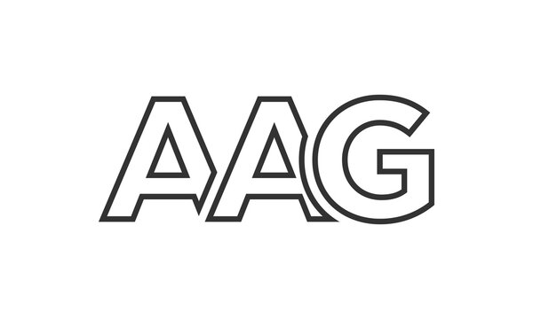 AAG logo design template with strong and modern bold text. Initial based vector logotype featuring simple and minimal typography. Trendy company identity.