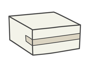 Closed cardboard box sealed with tape.