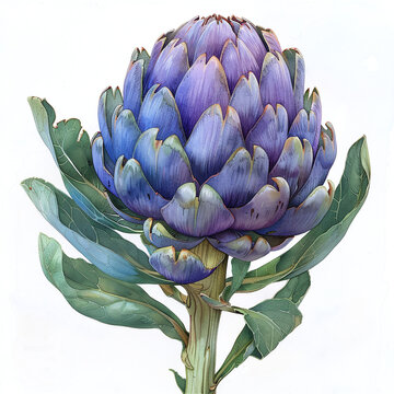 Watercolor illustration of three fresh arrowroot tubers with green leafy stalks on white background