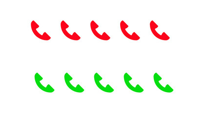  phone icon set, Telephone call sign, Contact us,accept call and decline call symbol pack,