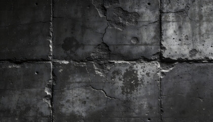 Industrial concrete wall background with dark gray weathered cement textures