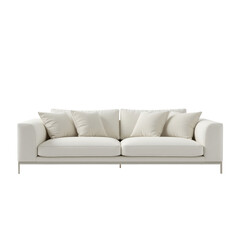 Fototapeta premium Modern White Sofa With Cushions Perfect for Indoor Living Room