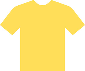 Simple yellow v neck t shirt icon with black outline, Yellow stroke t shirt clothes, Simple Yellow T Shirt Icon With White Outline And Shadow Isolated On Black Background And Realistic vector Render.