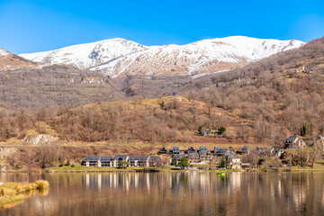 The shores of Lake Génos Loudenvielle, in the Hautes-Pyrénées, Occitanie, France