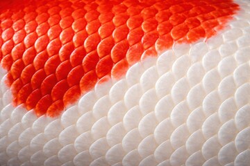 Koi Fish. Koi Fish Scale Texture Seamless Pattern. Close-up koi fish skin detail. Ornamental carp scale surface design. Realistic koi fish texture. Detailed aquatic scale macro close-up. 