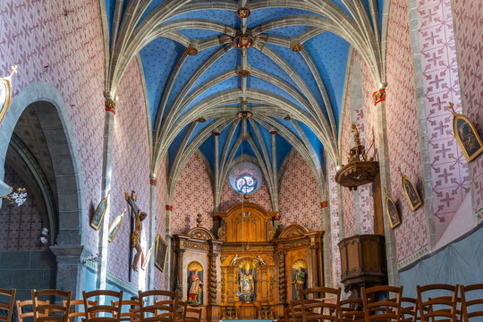 Interior of the Saint-Exup&egrave;re chapel in the village of Arreau in the Hautes-Pyr&eacute;n&eacute;es, Occitanie, France