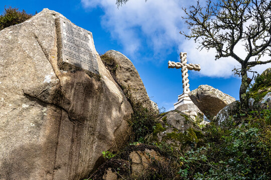 Cruz Alta or High Cross in Sintra, Portugal. It stands at the highest point in the Sintra hills in park of Sintra.