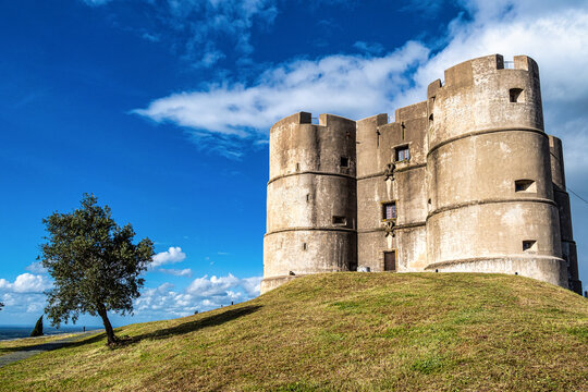 Evoramonte Castle in Portugal. Medieval castle in the village of Evora Monte, in the Alentejo region in Portugal