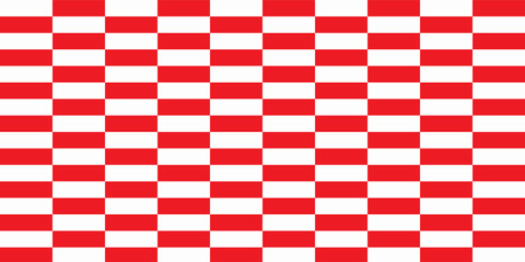 red and white chess pattern. Checkerboard seamless vector illustration. Abstract checkered checkerboard for game. Grid geometric square shapes. Race flags.