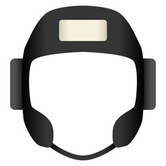 ボクシングやキックボクシング等の格闘技、スポーツ、運動で頭を守る為に付けるヘッドギアをグラデーションの効果を付けてデザインしたベクターのイラストのグラフィックの素材