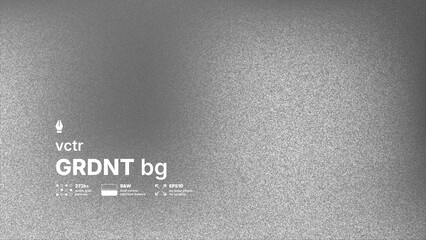 Fototapeta na wymiar Abstract black and white vector background with high detailed noise texture and blurred gradient effect. Modern grayscale silver grainy overlay for industrial or brutalist design concepts.