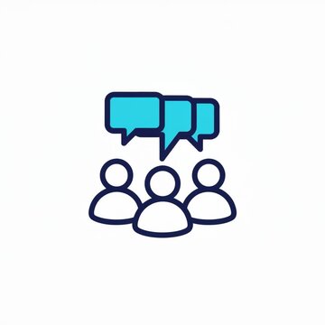 Team collaboration and communication icon with speech bubbles animation