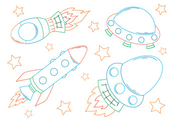 Set of cute illustration. Perfect for kids designs, posters, stickers